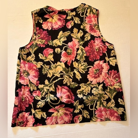 Talbots sleeveless floral silk cotton top Sz-12P. R10 - Picture 4 of 8
